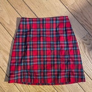 Brandy Melville Red Plaid Skirt